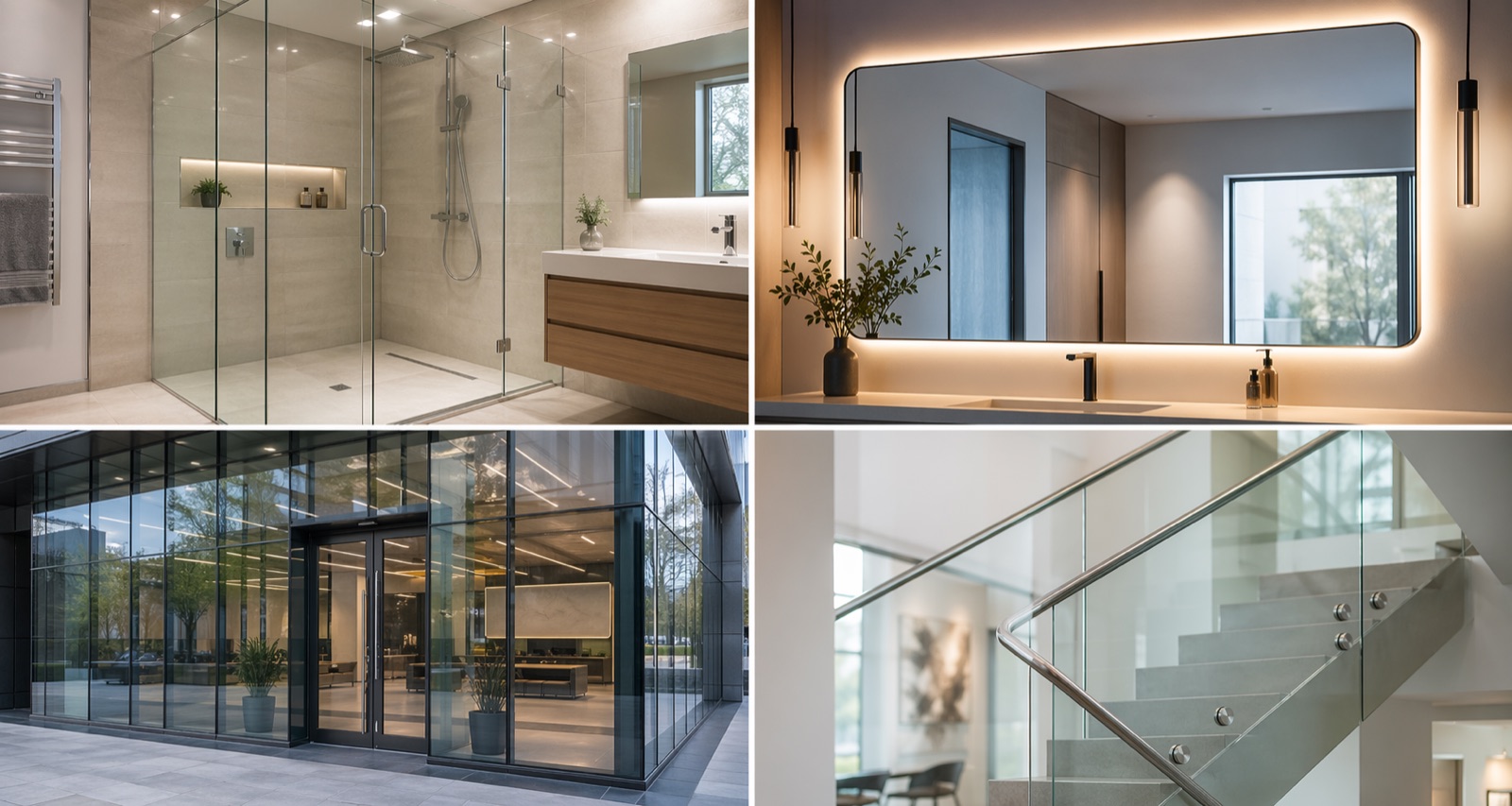 Frameless shower glass enclosure